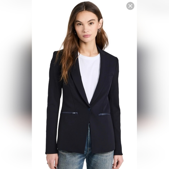 Veronica Beard Jackets & Blazers - Veronica Beard Scuba Dickey navy snap front blazer with zip pockets size 8